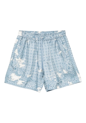 AMIRI paisley-print silk shorts - Blue