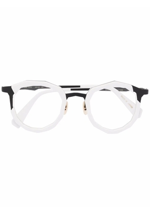 MASAHIROMARUYAMA MM-0020 layered round-frame glasses - White