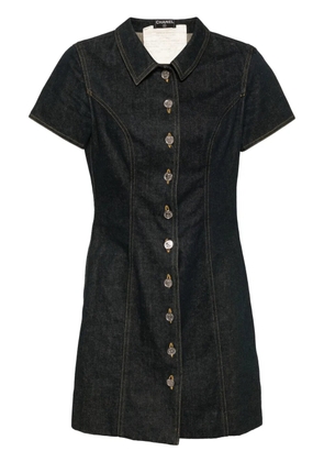 CHANEL Pre-Owned 1990-2000s CC-buttons denim shirtdress - Blue