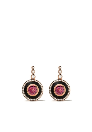 Selim Mouzannar 18kt rose gold diamond rhodolite Mina earrings - Pink