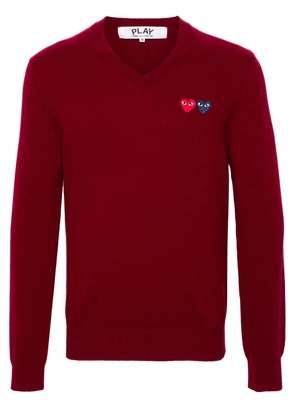 Comme Des Garçons Play heart-patch wool jumper - Red