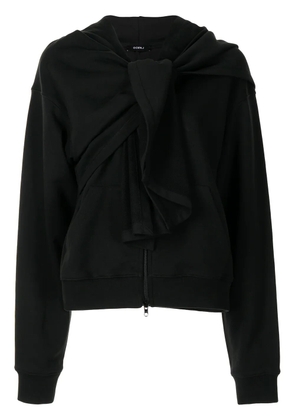 Goen.J knot detail zip-up hoodie - Black
