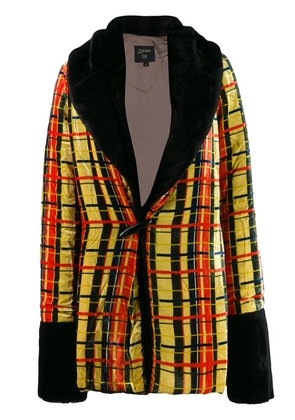 Jean Paul Gaultier Pre-Owned 1997 Check faux fur jacket - Yellow