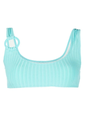 Solid & Striped The Elle square neck ribbed bikini top - Blue