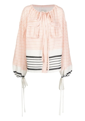 Bambah Aida striped flared blouse - Neutrals