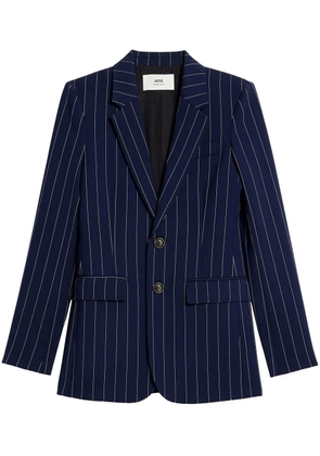 AMI Paris striped single-breasted blazer - Blue