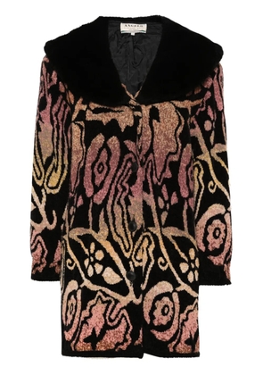 A.N.G.E.L.O. Vintage Cult 1980s intarsia-knit coat - Black