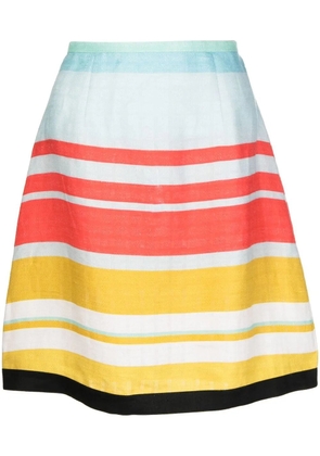 Bambah stripe-print linen mini skirt - Red