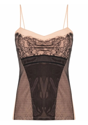 Christian Dior Pre-Owned 2006 pre-owned lace cami top - Neutrals