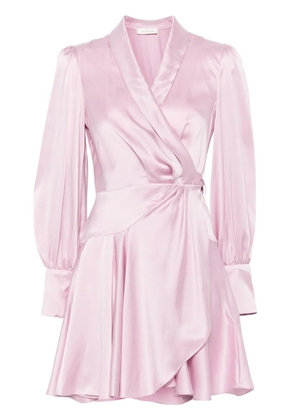 ZIMMERMANN silk wrap mini dress - Pink