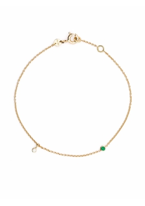 We by WHITEbIRD 18kt yellow gold Clarisse diamond emerald bracelet