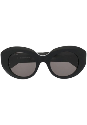Balenciaga Eyewear logo-plaque round-frame sunglasses - Black