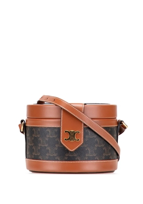 Celine Pre-Owned 2020 Medium Triomphe Coated Canvas Tambour crossbody bag - Brown