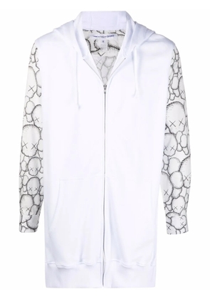 Comme Des Garçons Shirt graphic-print zip-up hoodie - White