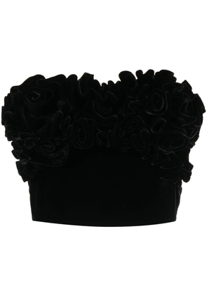 Ermanno Scervino rose-detail strapless corset top - Black