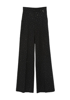 NISSA embellished wide-leg trousers - Black