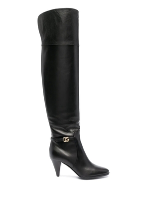 Dolce & Gabbana DG buckle knee-length boots - Black