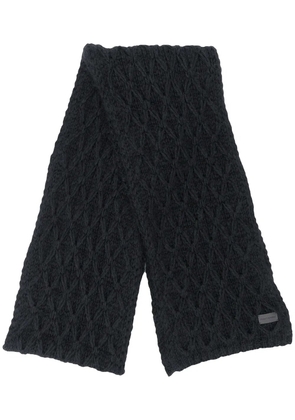 Saint Laurent diamond cable-knit scarf - Black