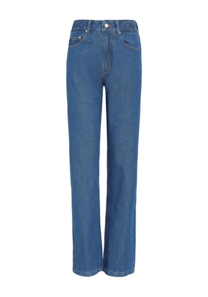 Amapô logo-patch denim trousers - Blue