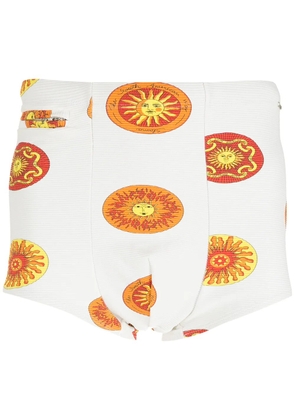 Amir Slama Sol print swimming trunks - White