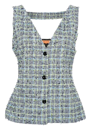 Stine Goya Orly plaid-check vest - Blue