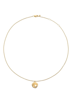 Monica Vinader hammered-disc pearl necklace - Gold