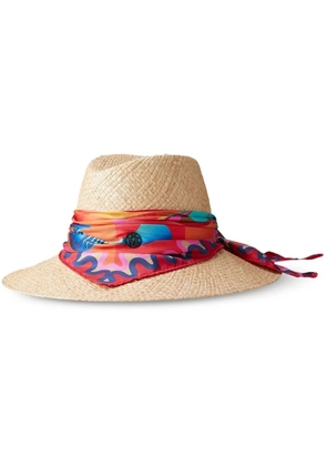 Maison Michel Kate scarf-detail sun hat - Neutrals