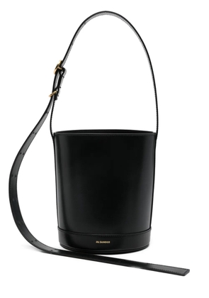 Jil Sander Cannolo logo-lettering bucket bag - Black