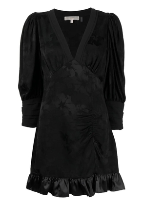 LoveShackFancy v-neck ruffled-hem dress - Black