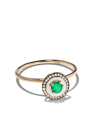 Selim Mouzannar 18kt rose gold diamond emerald Mina ring - Pink