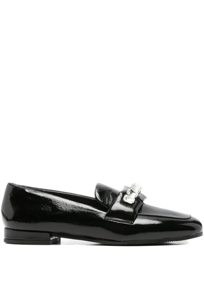 Evaluna embellished calf-leather loafers - Black