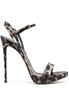 Le Silla Gwen 130mm goatskin sandals - Neutrals