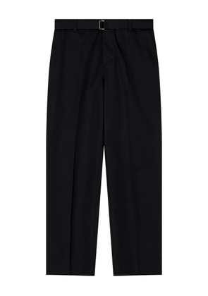Emporio Armani belted flat-front trousers - Black