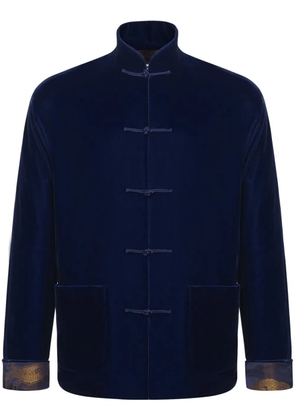 Shanghai Tang velvet dragon-jacquard silk-lining jacket - Blue