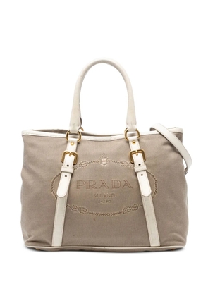 Prada Pre-Owned 2013-2025 Canvas Canapa Logo satchel - Brown