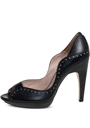 Ferragamo Pre-Owned 120mm peep-toe scalloped pumps - Black