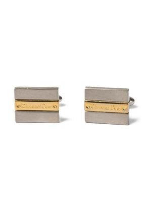 Christian Dior Pre-Owned 1980s logo-engraved cufflinks - Silver