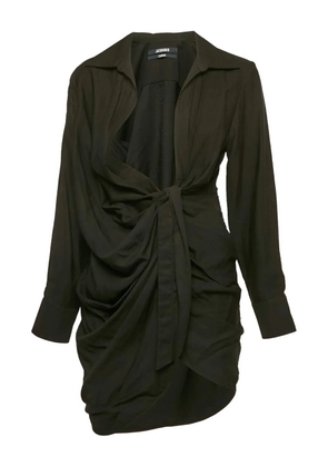 Jacquemus Pre-Owned draped neckline dress - Black