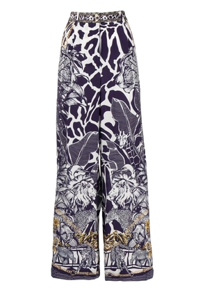 Camilla graphic-print wide-leg trousers - Blue