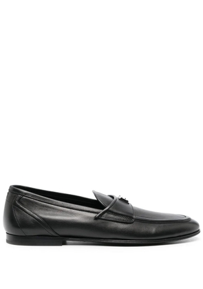 Dolce & Gabbana logo-plaque leather loafers - Black