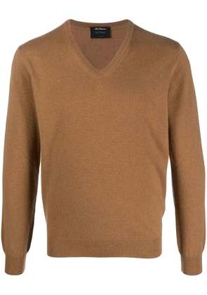 Dell'oglio V-neck fine-knit jumper - Brown