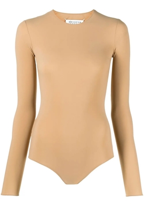 Maison Margiela half-transparent long-sleeved bodysuit - Neutrals