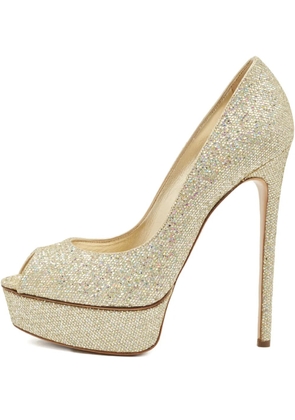 Casadei Vintage 2024 155mm glitter pumps - Gold