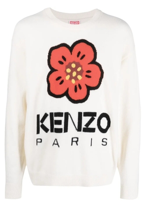 Kenzo Boke Flower intarsia-knit wool jumper - Neutrals