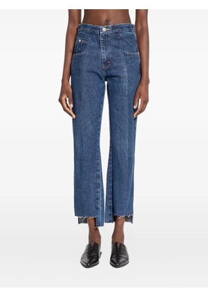 E.L.V DENIM frayed-hem panelled jeans - Blue