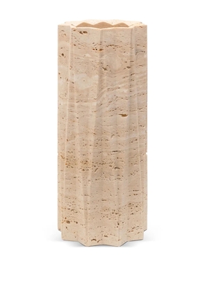 Editions Milano Fold fluted stone vase (25cm) - Neutrals