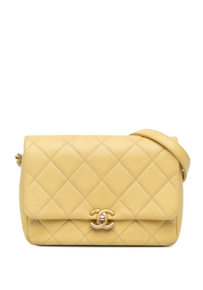 CHANEL Pre-Owned 2021-2024 Small Caviar Chain Melody Flap crossbody bag - Yellow