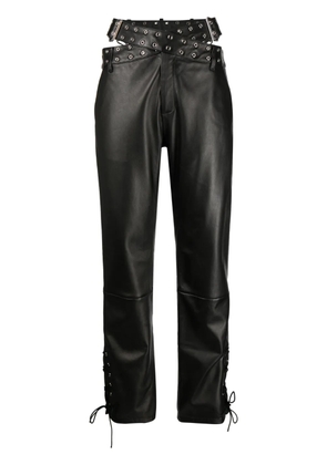Monse criss-cross belt leather trousers - Black