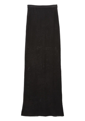 Fleur Du Mal pointelle-knit lace maxi skirt - Black