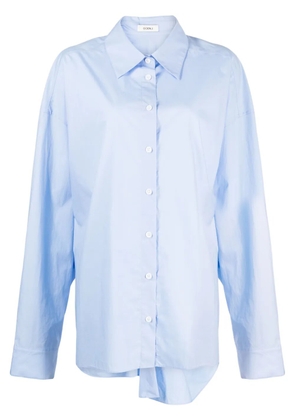 Goen.J twisted-back cotton shirt - Blue
